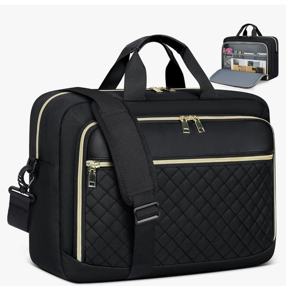 Laptop bag/briefcase with gold accents - Picture 4 of 5